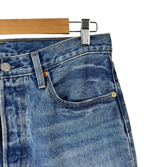 Levi's 501S Skinny Jeans in Old Hangouts Button Fly Denim Size 30 Distressed Mom - Picture 4 of 16